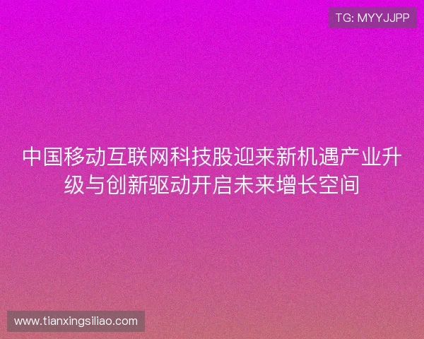 中国移动互联网科技股迎来新机遇产业升级与创新驱动开启未来增长空间 中国移动互联网科技股迎来新机遇产业升级与创新驱动开启未来增长空间